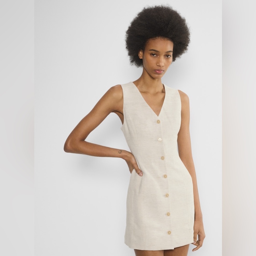 Aritzia Wilfred CruiseLinen Aria Dress in Natural Ecru